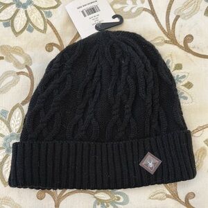 Black Cable Knit Beanie